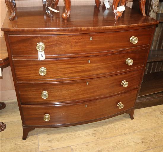 A Regency mahogany bowfront chest of drawers W.104cm